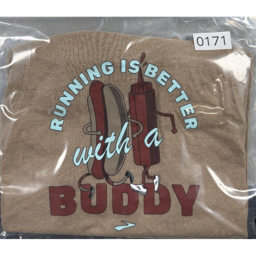 NWT: Brooks Shoes "Run Buddy" Distance Graphic Heather Oatmeal Tank Top Sz Small - Picture 12 of 12